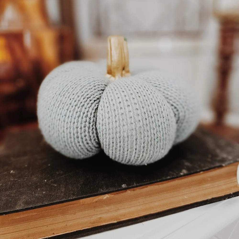 Soft & Cozy Knit Pumpkin Decor Item🎃 - Blue, Green, Gold💙💚💛 **BRAND NEW!!**